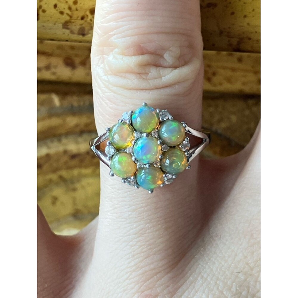 Natural Honey Opal Sterling Silver Ring Size 6